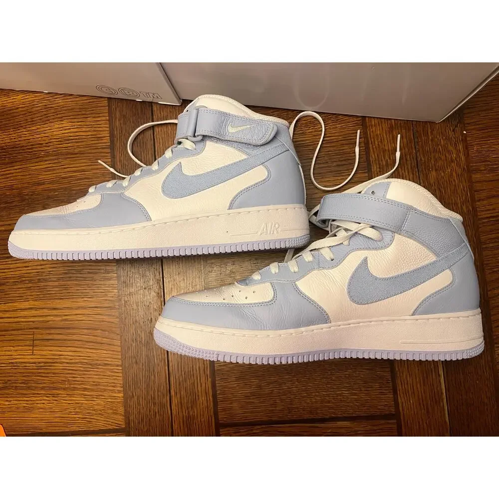 Nike Air Force 1 Mid Custom Nike By Beth Blue White Men’s 12